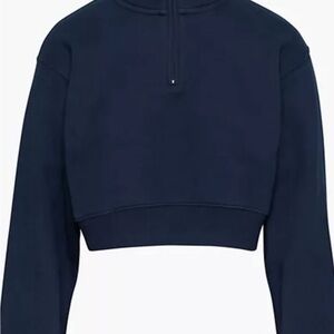 Navy Blue Cropped 1/4 Aritzia quarter zip